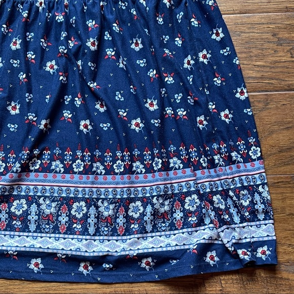 No Boundaries strapless red white & blue floral mini dress size XL (jrs) - Picture 6 of 13